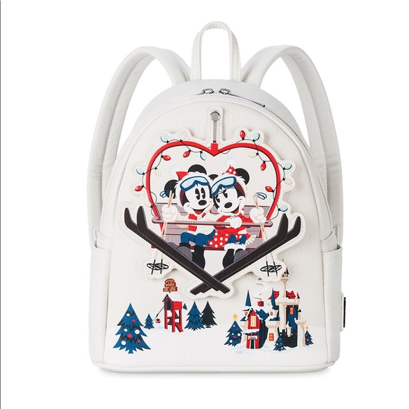 Mickey and Minnie Mouse Holiday Loungefly backpack and Matching Minnie Ears